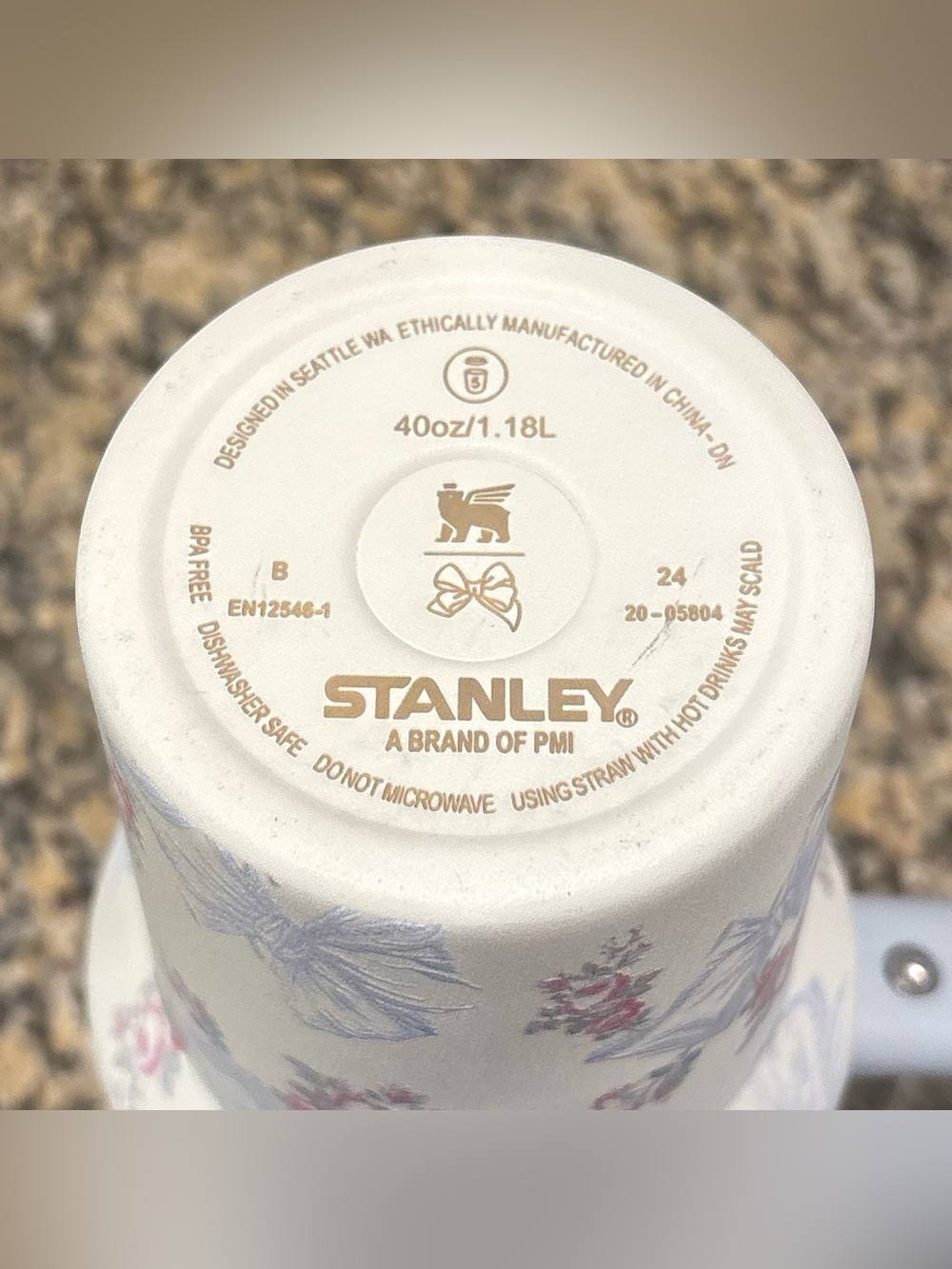 Stanley x Love Shack Fancy Tumbler 40 Oz In Rosa Beaux Blue Excellent Condition - Picture 5 of 10